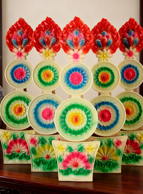 藏式树脂彩绘五妙玉朵玛食子花