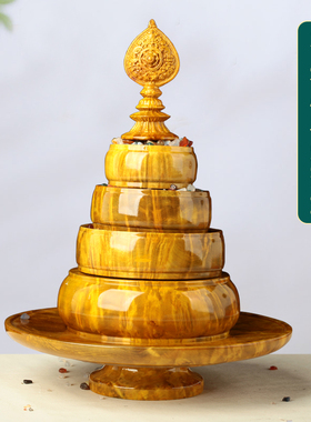 不丹进口木料曼扎盘八吉祥木质光面供曼扎修盘托盘银曼茶罗