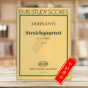 Ern 弦乐四重奏Op33 乐谱书 多纳伊 String score 非演奏用谱 pocket 研习小总谱 Z40130 布达佩斯原版 Quartett Dohnanyi