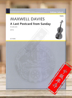 戴维斯 桑迪最后的明信片 小提琴独奏 朔特原版乐谱书 Davies Fiddler Playalong Collection for Viola ED14045