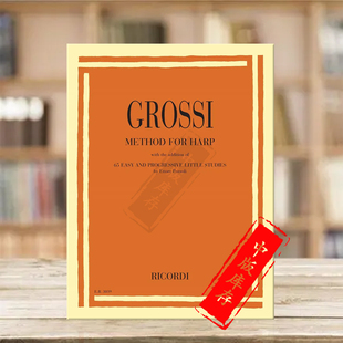 HARP Studies 里科尔迪乐谱书 Little Progressive Easy FOR METHOD Grossi 65首简易和进阶小练习曲 格罗西竖琴教程