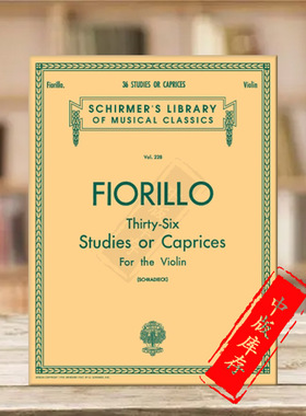 菲奥里洛36首小提琴练习曲或随想曲 希尔默原版乐谱书 Federico Thirty Six Studies or Caprices for Violin HL50253600