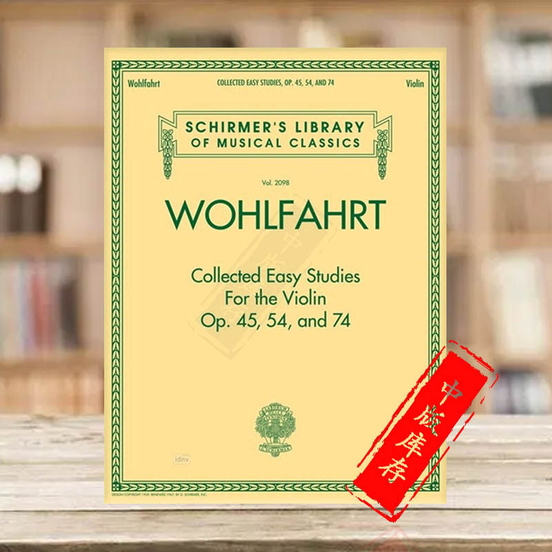 沃尔法特 小提琴简易练习曲集 op45 54 74 希尔默原版进口乐谱书