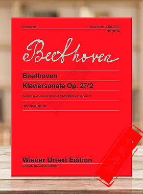 贝多芬钢琴奏鸣曲 升C小调op27/2 钢琴独奏 维也纳UE净版乐谱 Beethoven Sonata Piano UT50114