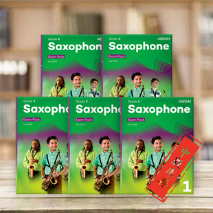 Grade 全套共五级 Saxophone Exam 教材 附钢伴谱无音频 ABRSM英文原版 英皇考级2026新版 Pack 萨克斯考级曲目音阶视奏