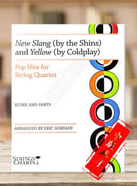 快步酷玩乐队 新俚语(情归新泽西插曲)和黄色(流行热门作品)弦乐四重奏总分谱 原版乐谱 Pop Hits for String Quartet HL00842384