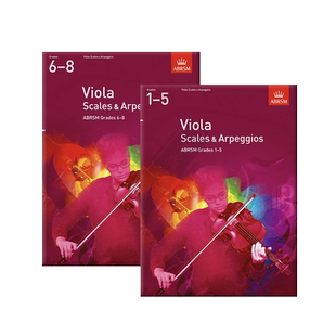 英皇考级 中提琴音阶和琶音 1-5级和6-8级 ABRSM英文原版进口书 Viola Scales Arpeggios 9781848493568/9781848493575