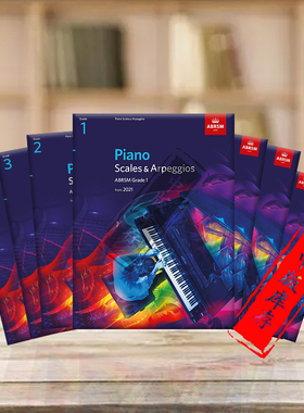 英皇考级教材 2021年 新音阶与琶音 全套一级至八级钢琴 英文原版乐谱书 Piano Scales and Arpeggios from 2021 Grade1-8 ABRSM