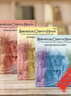 布格缪勒车尔尼哈农 钢琴技巧与音乐性练习曲集 共一至三册 Alfred原版乐谱书 Piano Studies Selected Technique and Musicality