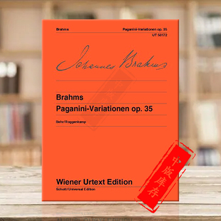 Paganini UT50172 钢琴独奏带指法 piano for Variations Brahms 乐谱书 维也纳UE净版 帕格尼尼变奏曲op35 勃拉姆斯