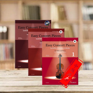 Concert 小提琴和钢琴 进口乐谱书 浅易音乐会作品 Pieces Piano1 全套共三册 and 附在线音频 朔特原版 Violin Easy