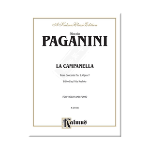 帕格尼尼 钟 op7 小提琴和钢琴 Kalmus原版进口乐谱书 Paganini La Campanella Violin 00-K04408