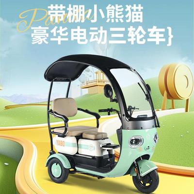 工厂带棚休闲电动三轮车新款小型接送孩子老年成人代步电瓶车
