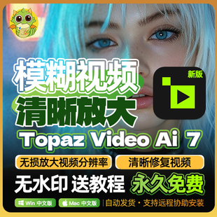 Topaz video ai 7 视频清晰度修复软件老电影无损放大4k/8K分辨率