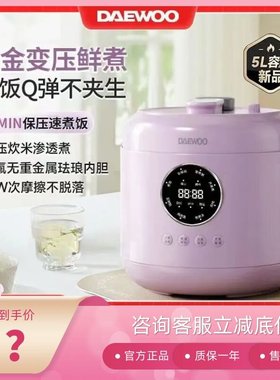 DAEWOO大宇电压力锅5L家用多功能微压电饭煲高压力锅二合一电饭锅