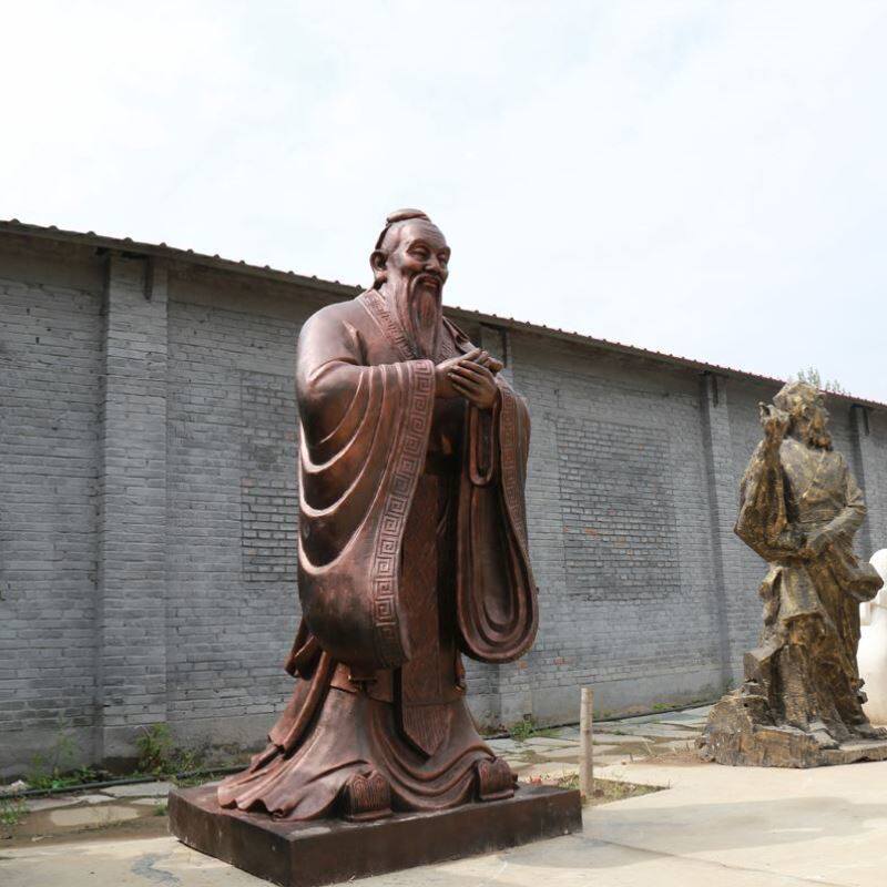 孔夫子玻璃钢人物雕塑制作园林大型校园落地o铸铜雕像文化景观定