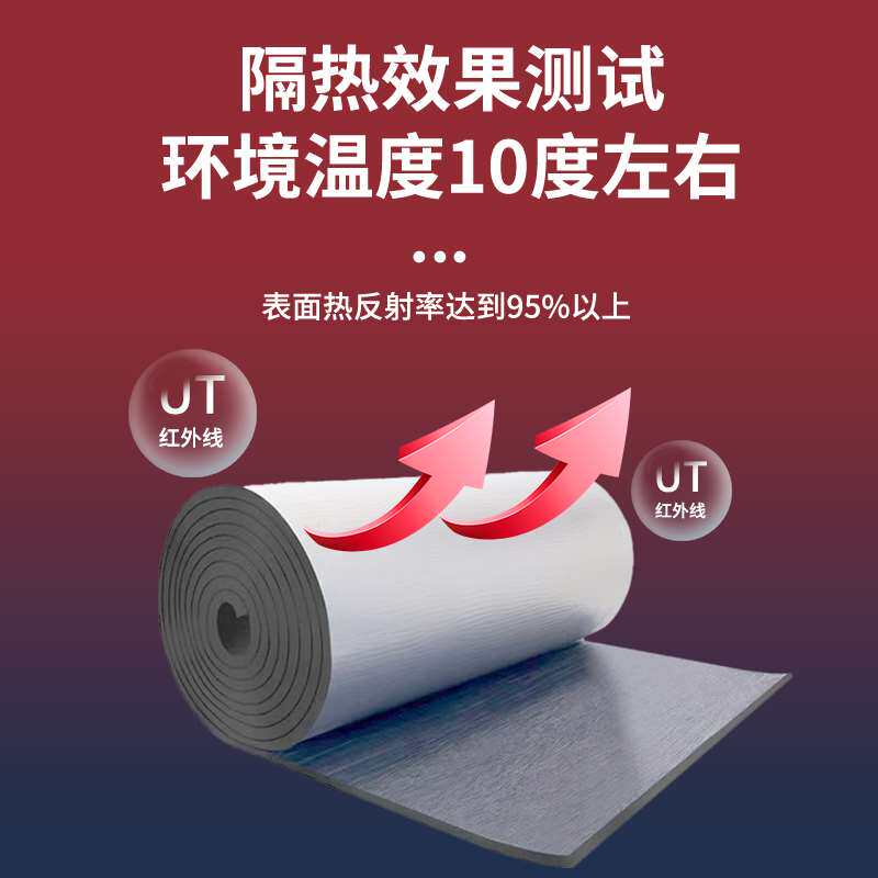 阳光房屋顶保温棉防火棉隔热棉自粘铝箔橡塑板防水隔热膜防晒材料