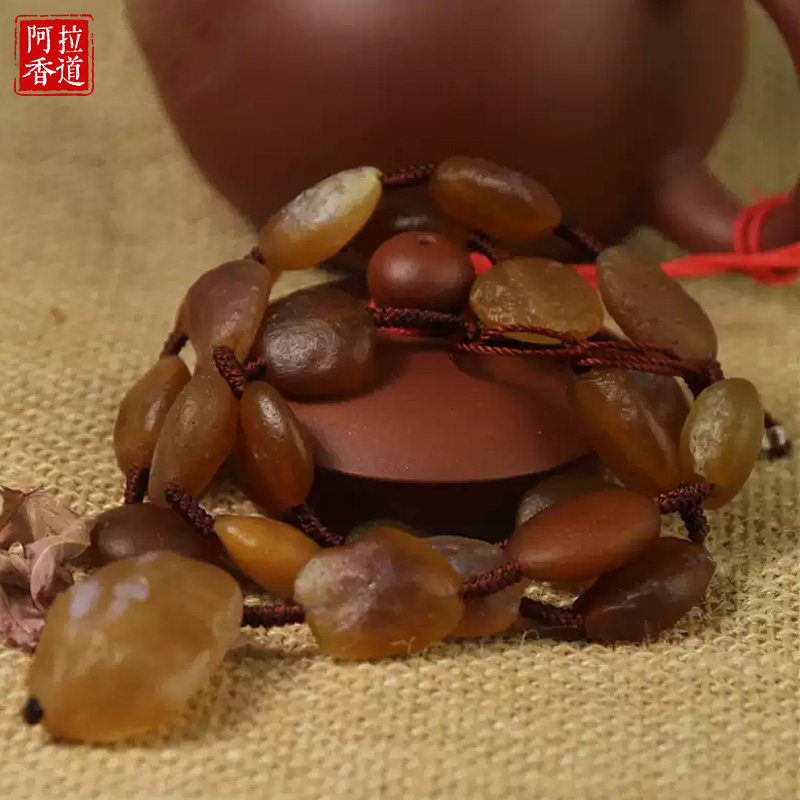 原石玛瑙糖果色项链手串毛衣链自然阿拉善戈壁葡萄干吊坠长裙链