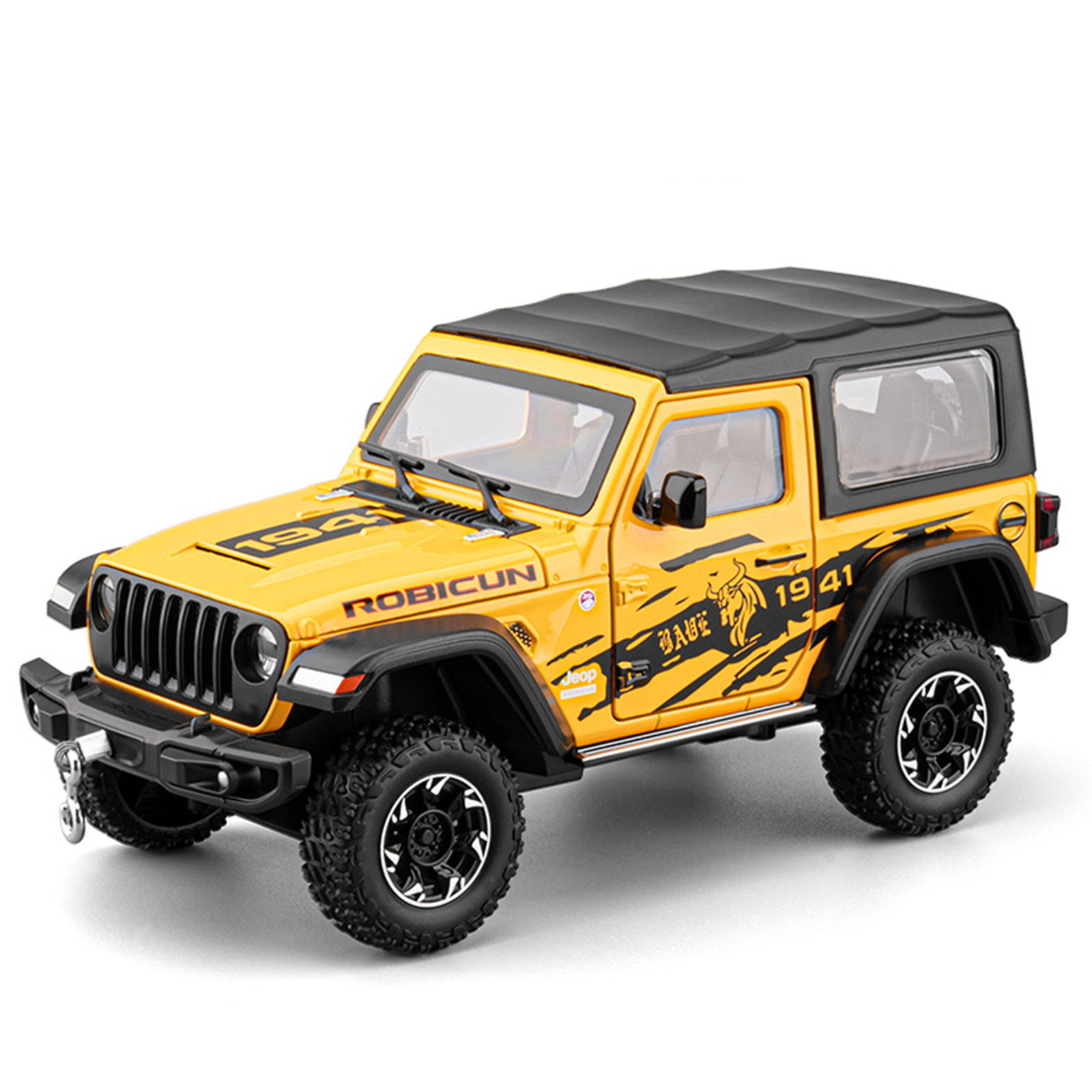 【HX002】普jeep牧马人合金越野车模型挂钩拉伸拆卸顶蓬男孩玩具