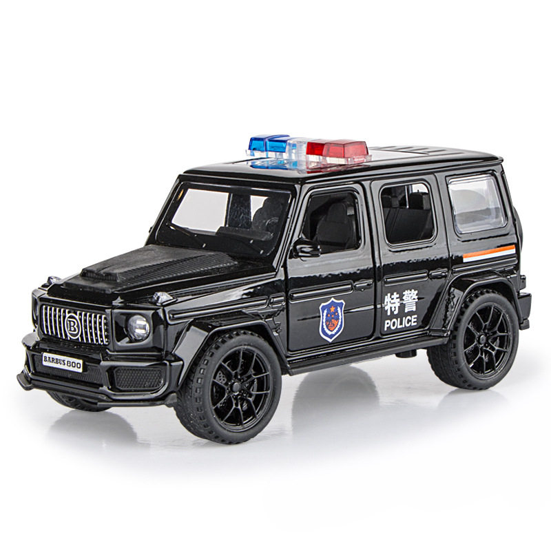 【HX323】G800警车合金车模型声光声光音效儿童越野车炫酷小玩具