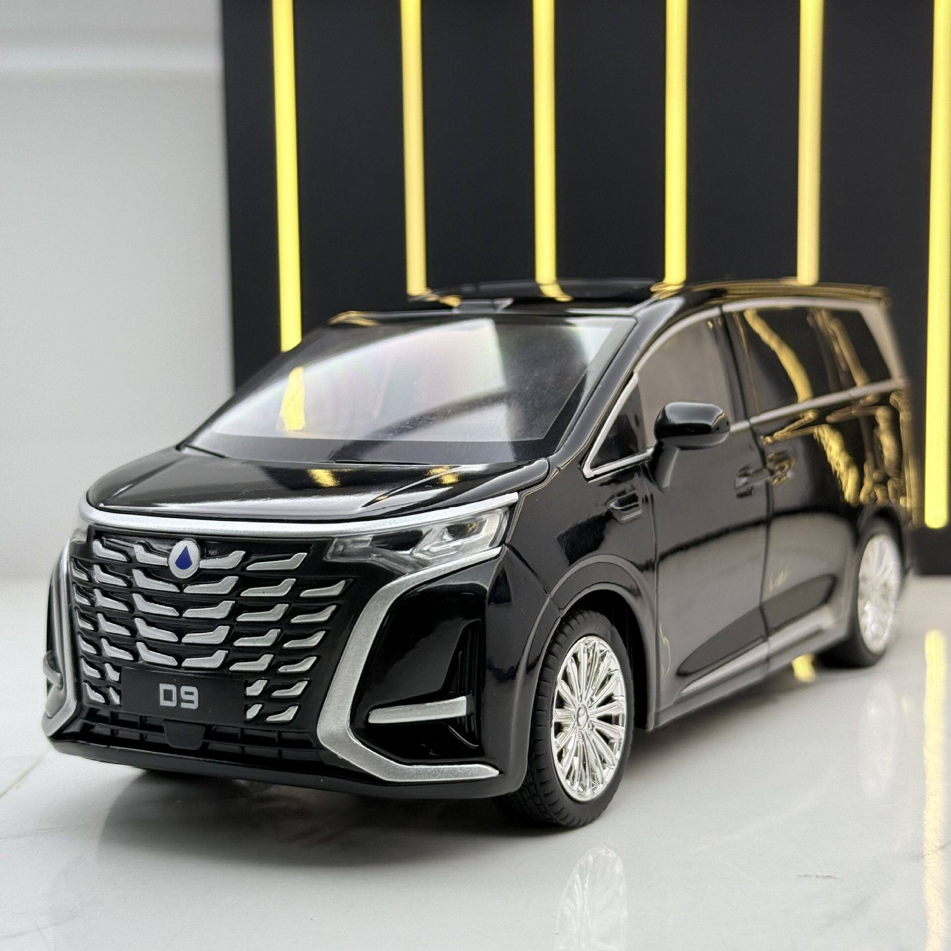 【DZ696】智冠天下合金车模1:24腾势D9商务车声光回力儿童玩具模