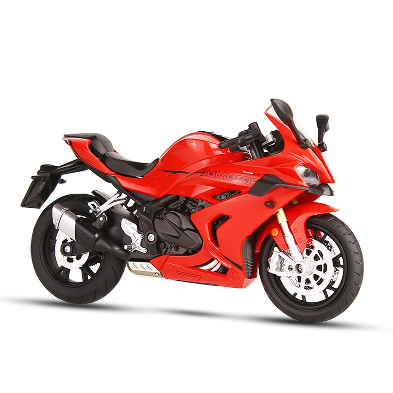 【HX323】赛600RS合金QJ机车模型仿真转向灯光减震男孩玩具摩托车