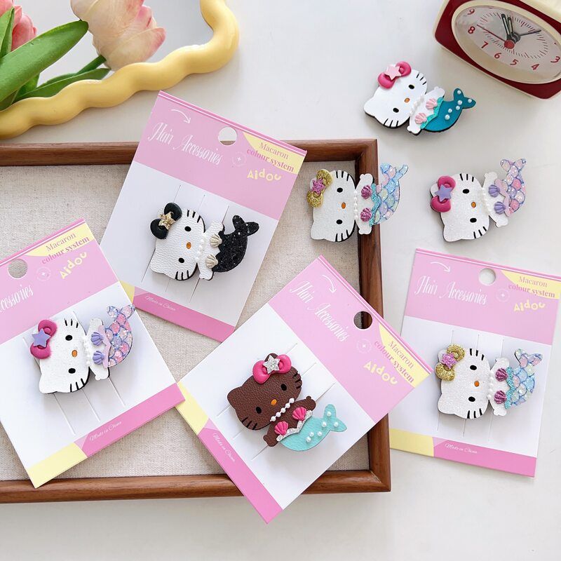 卡通kt猫咪美人鱼亮片鸭嘴夹发夹