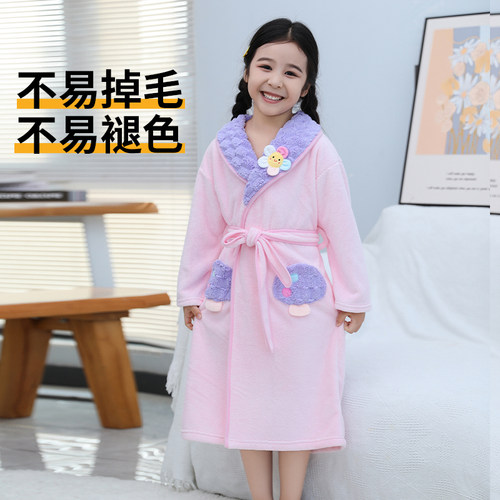 儿童浴袍式浴巾吸水速干亲子睡袍