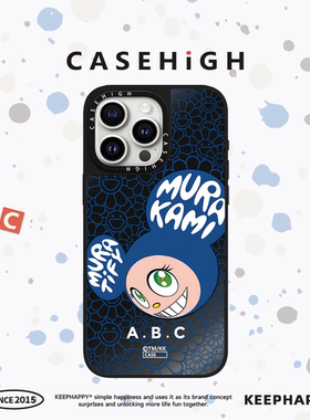 【C家】联名村上隆粉蓝色英文适用苹果17/16promax手机壳iphone17pro镜面MagSafe磁吸15/14p韩13pro可爱17Air