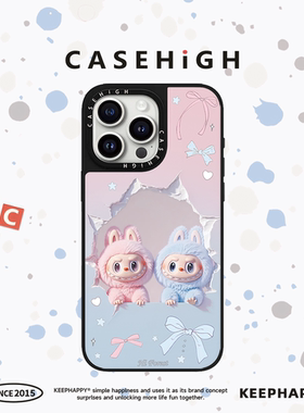 【C家】墙洞里拉布布粉蓝色渐变适用苹果17/16promax手机壳iphone17pro镜面MagSafe磁吸15/14p韩13pro可爱Air