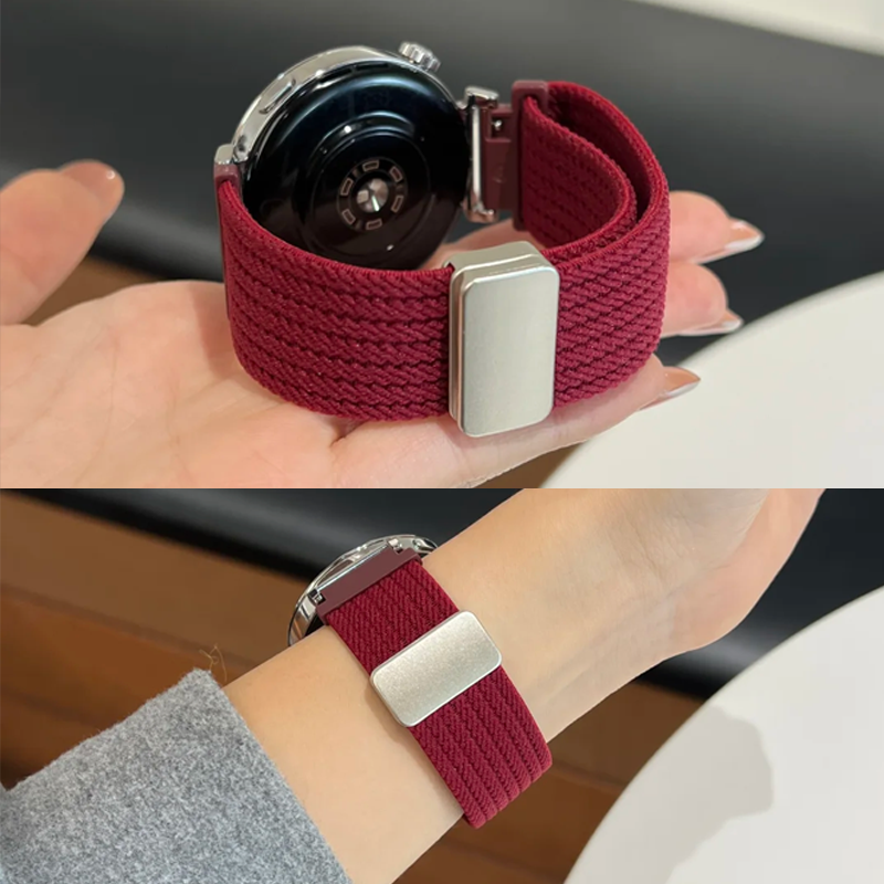 适用华为手表磁吸扣尼龙编织表带