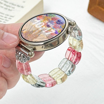 适用华为gt5表带琉璃水晶手链