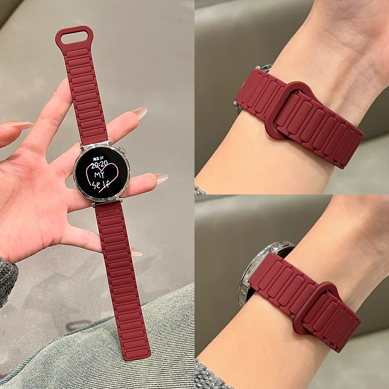 适用华为gt4表带硅胶gt5磁吸gt3新款watch4pro运动fit3荣耀magic2