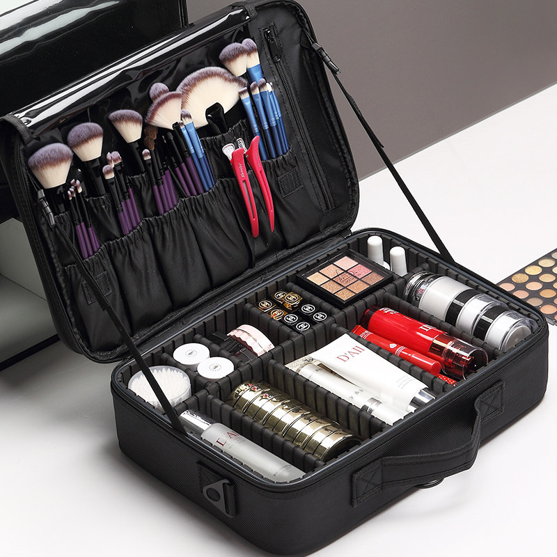 雅适丽化妆包女便携大容量盒专业化妆师旅行跟妆收纳包纹绣工具箱