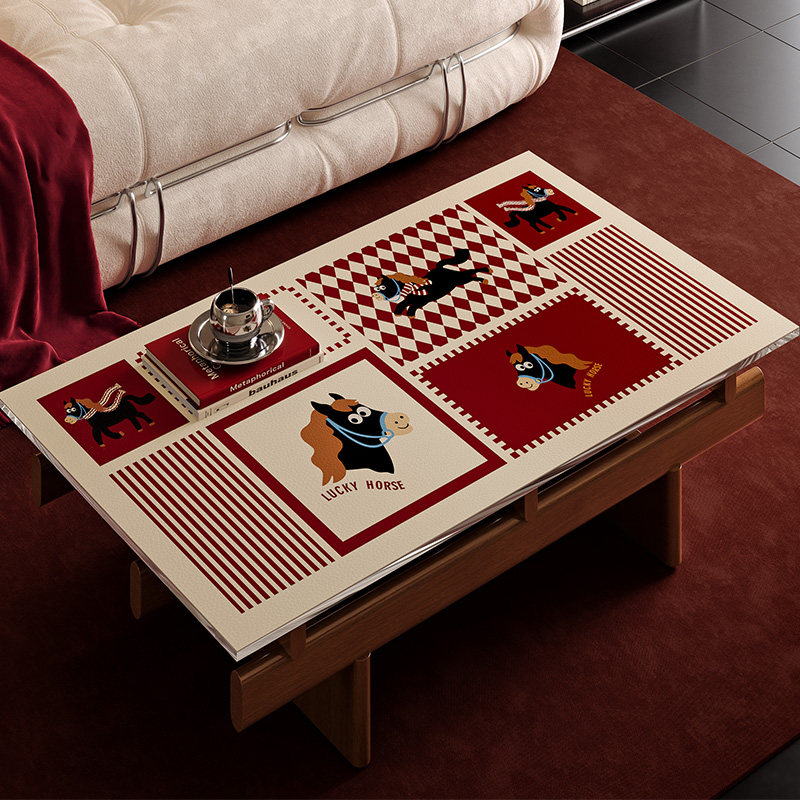 小马福吉轻奢高级茶几桌面保护垫马年新款防水防油免洗可定制垫子,居家布艺,茶几垫,淘宝优惠券,粉丝福利购,淘宝优惠卷