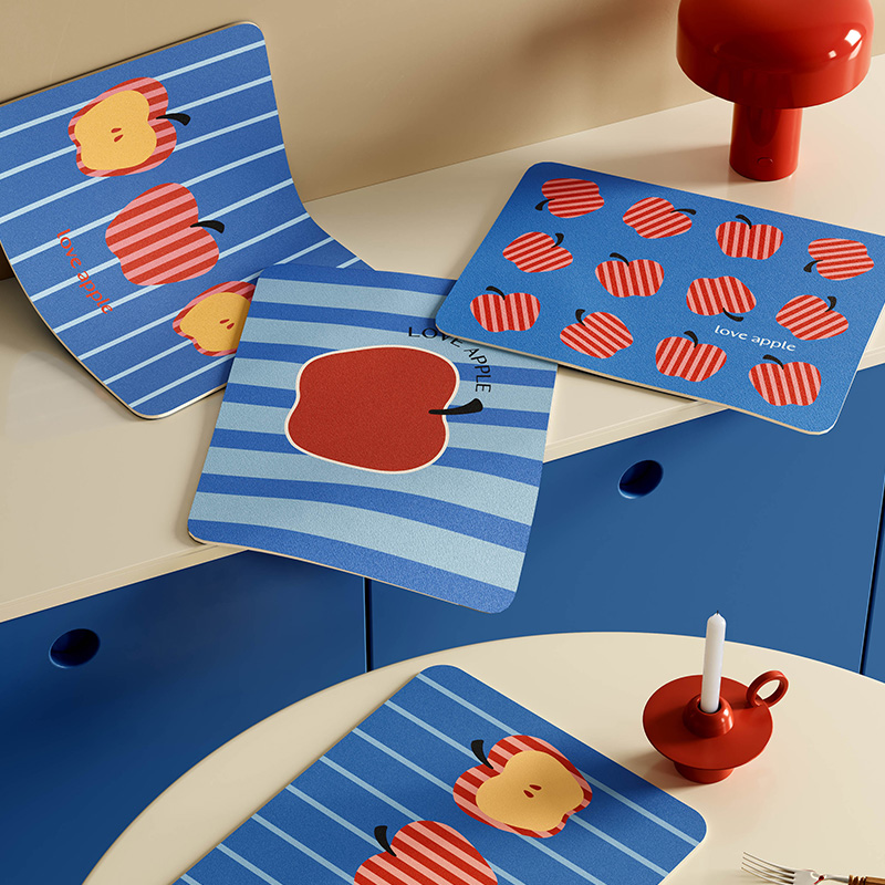 苹果派对可爱氛围ins风厨房台面水龙头沥水垫吸水硅藻泥锅碗碟杯