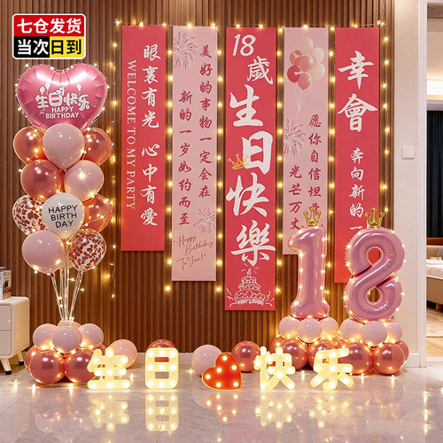 18岁成人礼成年生日场景布置装饰