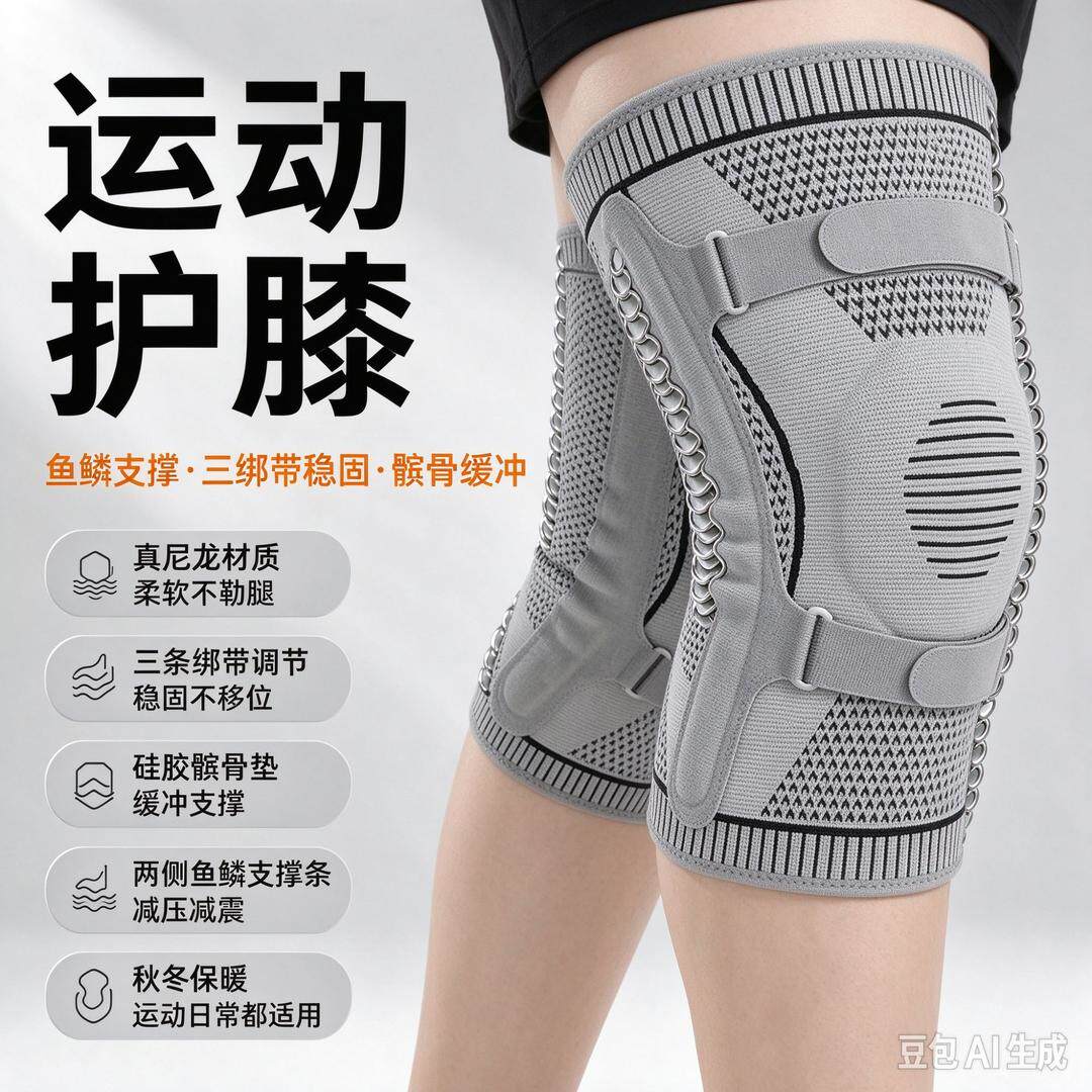 bemaxx运动护膝防护膝盖半月板受损专用三绑带不下滑跑步跳绳跳操