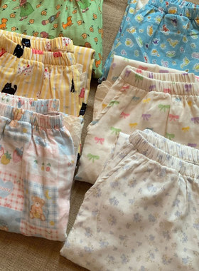 全棉宽松纱布单独睡裤女款2025新款夏天纯棉双层纱家居裤遛弯裤