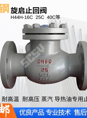 H44H-16C铸钢法兰旋启式止回阀耐高温高压导热油单向逆止阀