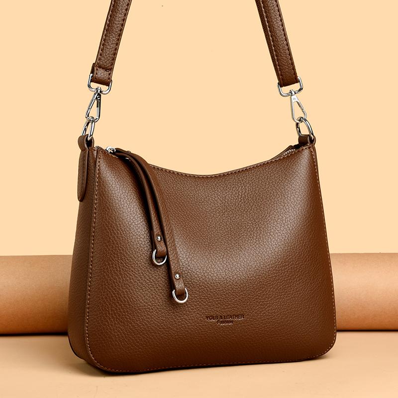 女包软皮大容量2024新款单肩包中老年斜挎包妈妈包包中年女士背包