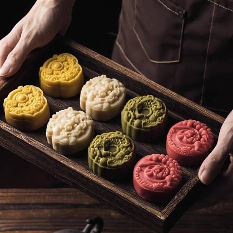 减肥解馋小零食低脂低卡低负担无糖无添加剂0反式脂肪酸糖人专用主食代餐中秋精选月饼双色奶黄流心送礼茶味糕点中式老式传统小吃