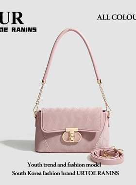 UR女包2025新款潮小众设计菱格链条法棍包百搭手提单肩斜挎腋下包