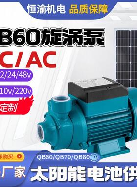 跨境12/24v太阳能泵QB60/QB70/QB80旋涡泵自来水增压泵