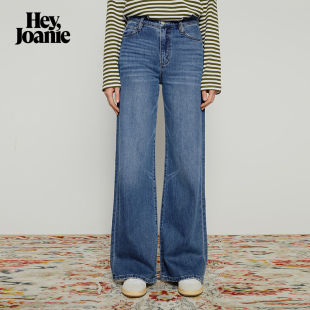 子宽松全长阔腿裤 HeyJoanie 裤 女蓝色80年代风复古A版 HJ103牛仔裤