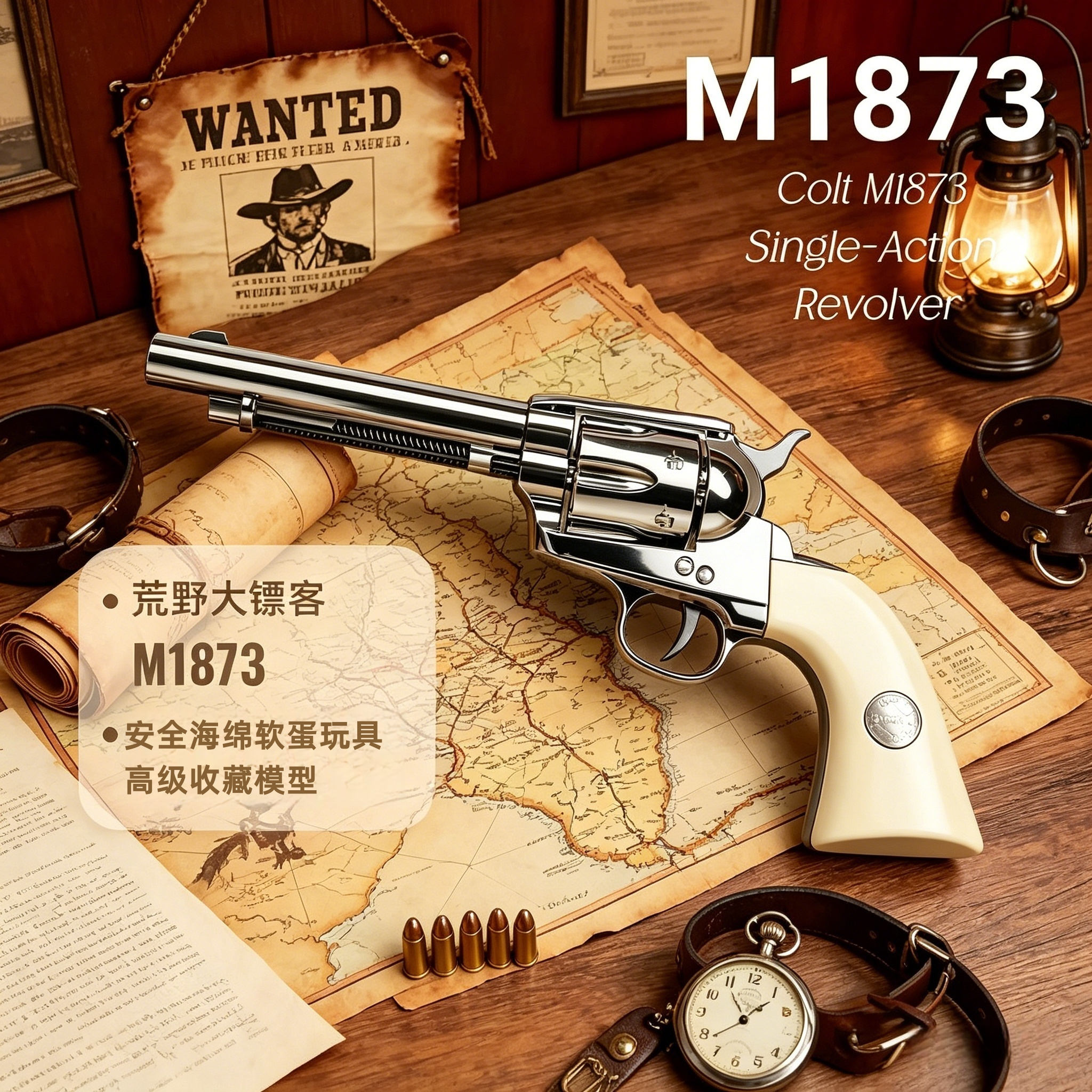 荒野大镖客乖巧虎M1873柯尔特合金仿真软蛋牛仔复古左轮玩具枪男