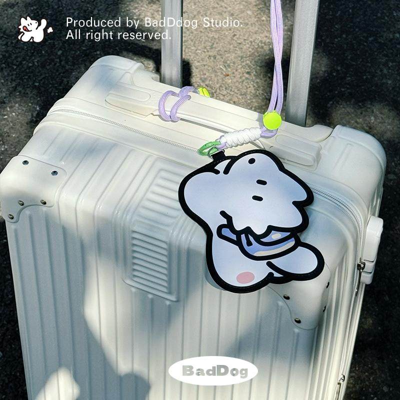 BadDog白的狗原创行李牌个性pu防丢挂件卡套公交证件饭卡旅行托运