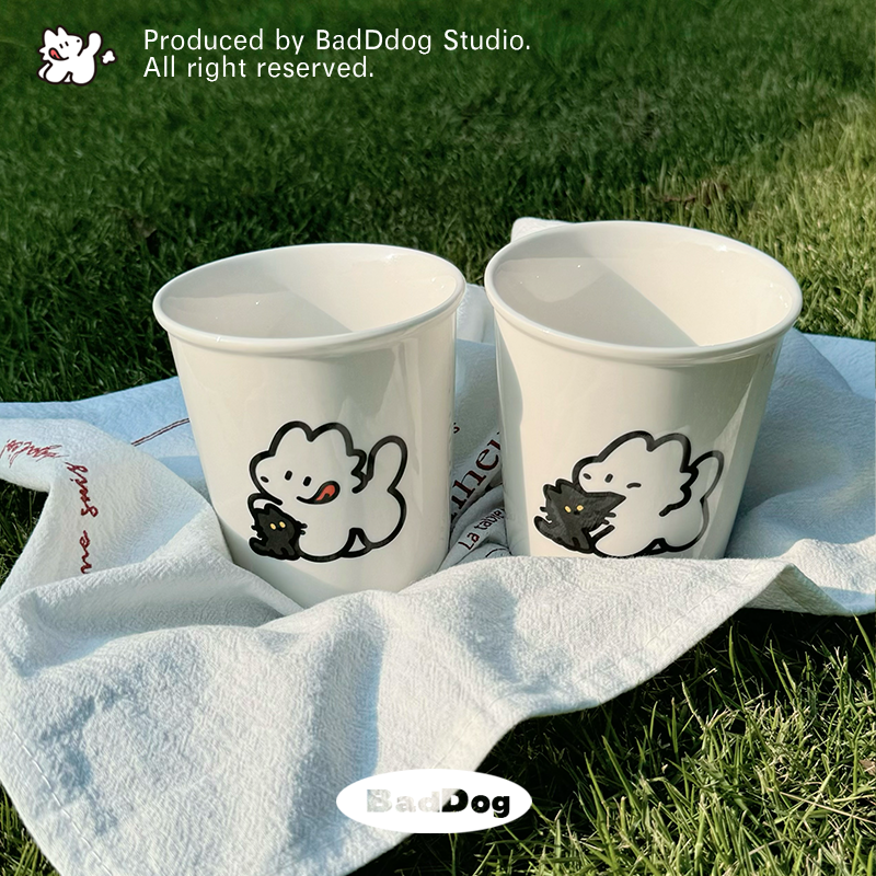 原创简约可爱韩系陶瓷情侣礼物