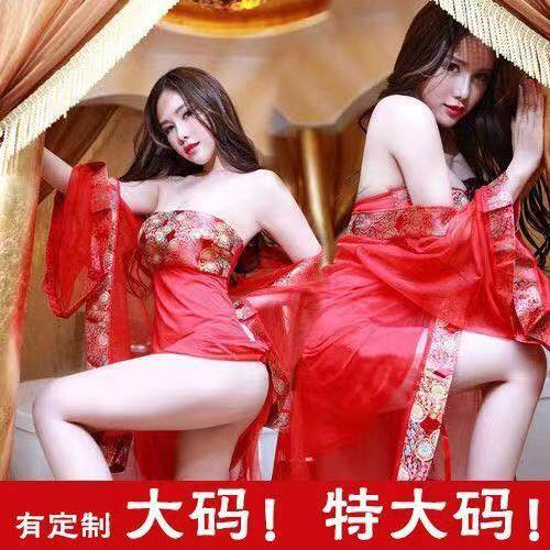 情趣红色旗袍镂空汉服肚兜