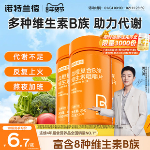 诺特兰德维生素b族复合维生素B咀嚼片VB男女维生素b6b12血橙维B
